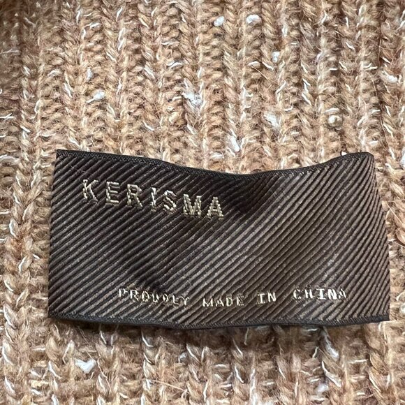 Kerisma Brown Balloon Sleeve Knit Angola Blend Sweater Size Medium/Large - Picture 5 of 9